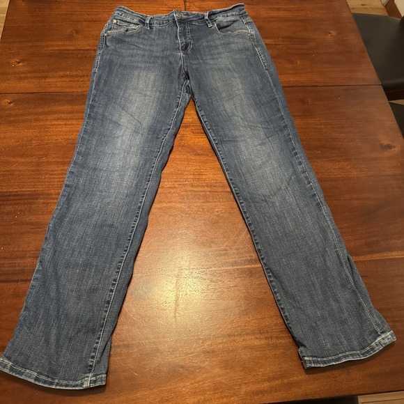 Jag Jeans Pull-On Stretch Denim‎ Women's Size 14 Dark Wash Mid Rise Tapered - Picture 1 of 10